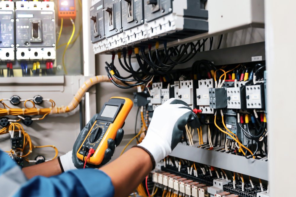 electricity or electrical maintenance service, electrician hand